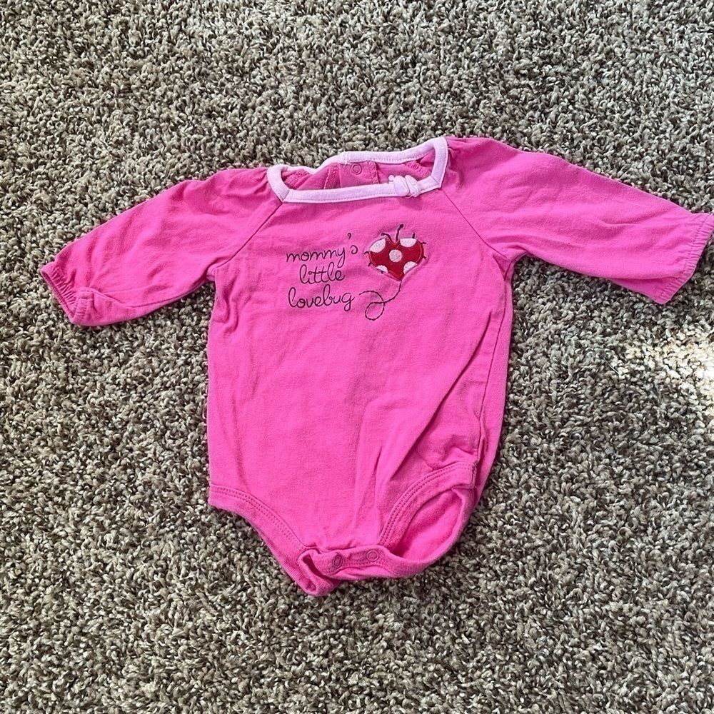 Circo newborn pink “mommys little lovebug” long sleeve one piece